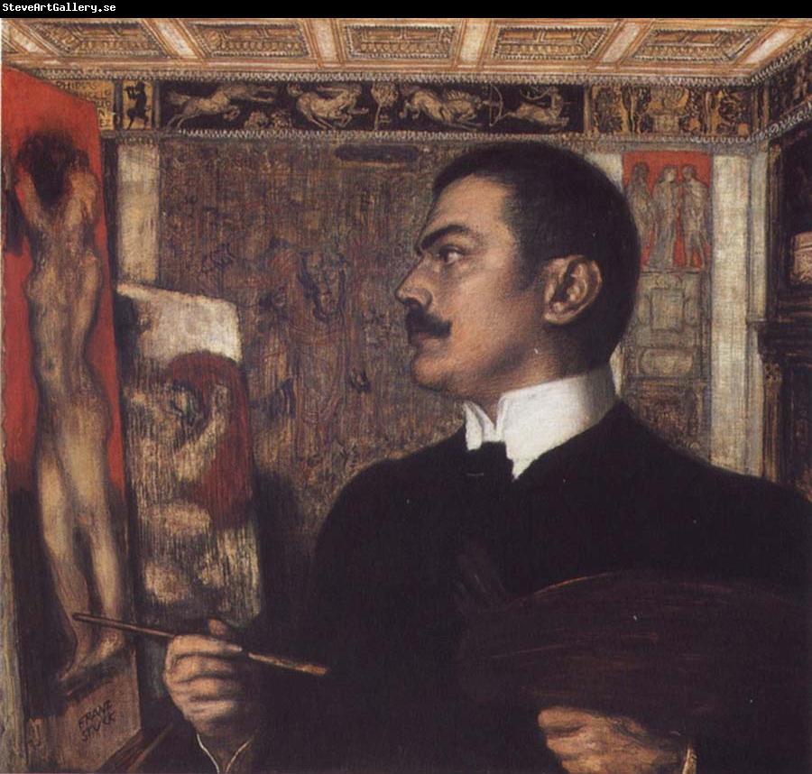 Franz von Stuck Self-Portrait at the Easel